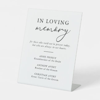 Modern Elegant Wedding Memorial Pedestal Sign