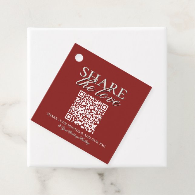 Modern Elegant Wedding Photo Dropbox QR Tag (In Situ)