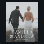 Modern Elegant Wedding Photo Faux Canvas Print<br><div class="desc">A modern type overlay with large names and a full bleed photo are the features on this canvas art.</div>