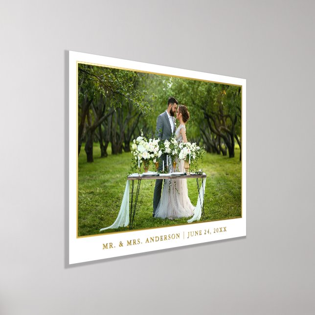 Modern Elegant Wedding Photo Gold Foil Prints (Laydown)