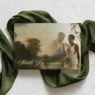 Modern Elegant Wedding Photo Thank You Card