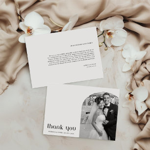 Modern Elegant Wedding Photos Thank You Card