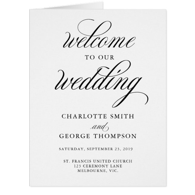Modern elegant wedding program (Front)