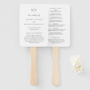 Modern Elegant Wedding Program Hand Fan