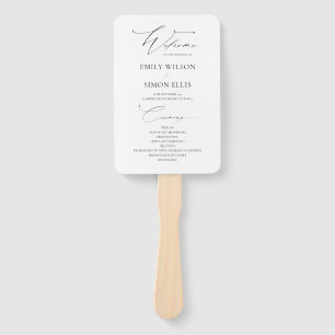 Modern Elegant Wedding Program  Hand Fan
