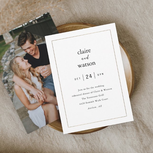 Modern Elegant Wedding Rehearsal Dinner Invitation (Creator Uploaded)