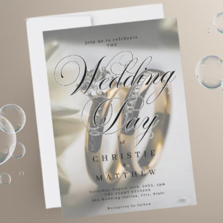 Modern Elegant Wedding Rings Invitation