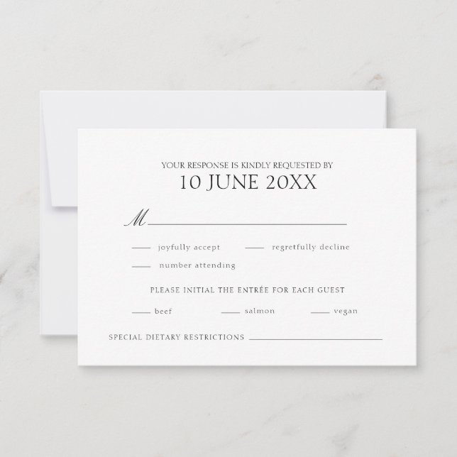 Modern Elegant Wedding RSVP (Front)