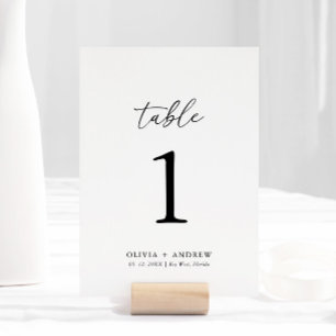 Modern Elegant Wedding Table Number