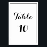 Modern Elegant Wedding Table Number Card<br><div class="desc">A modern elegant wedding table number card to help your guests find their place. This design features an elegant script font for the title, and a simple, clear sans-serif font for the body text. The colours shown are black. These, along with the fonts, can be customised entirely to your liking....</div>