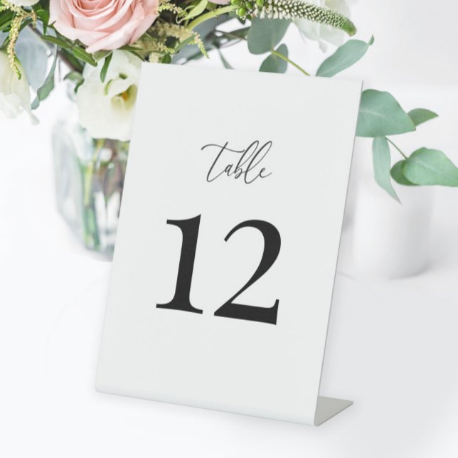Modern Elegant Wedding Table Number Pedestal Sign (Creator Uploaded)