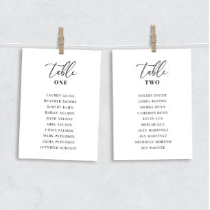 Modern Elegant Wedding Table Seating Chart Cards