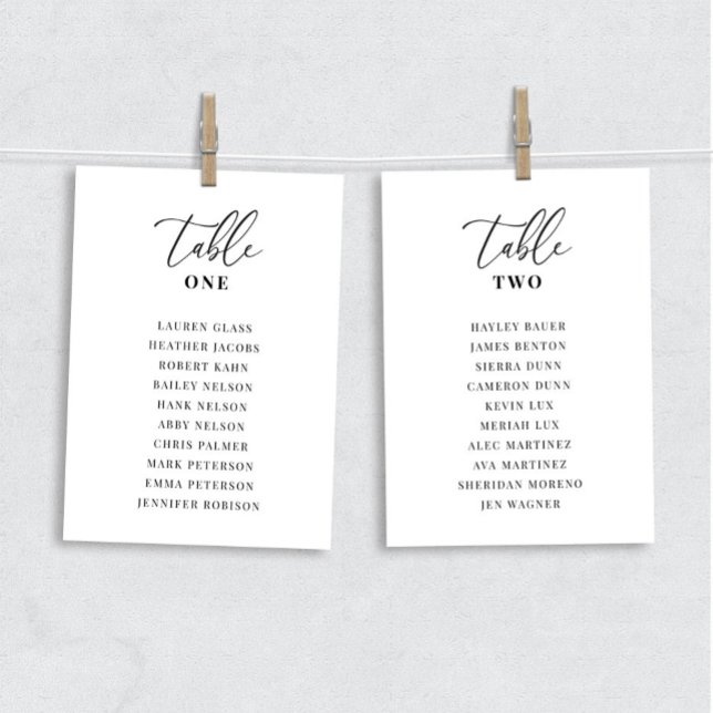 Modern Elegant Wedding Table Seating Chart Cards (Creator Uploaded)