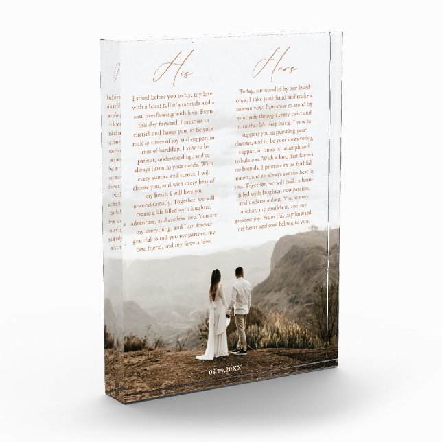 Modern Elegant Wedding Vows Couple Photo Block (Left)