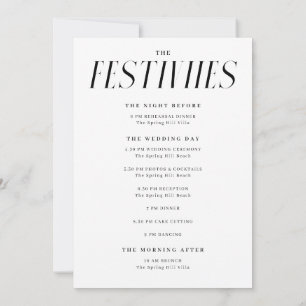Modern Elegant Wedding Weekend Timeline + Details Invitation