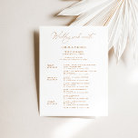 Modern Elegant Wedding Weekend Welcome Itinerary<br><div class="desc">Introduce your guests to your Wedding Weekend in style with this Modern Elegant Wedding Weekend Welcome Itinerary. The program features a clean, white design with elegant calligraphy font for a timeless and sophisticated look. The simple design allows the focus to be on the meaningful words and moments of your special...</div>