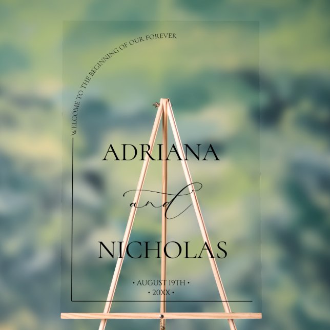 Modern Elegant Wedding Welcome Acrylic Sign (Neutral)