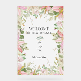Modern Elegant Wedding  Welcome  Acrylic Sign
