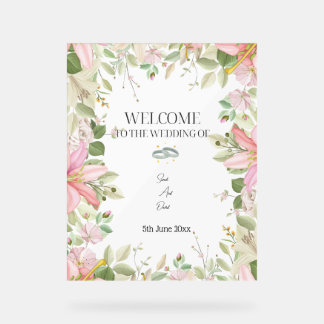 Modern Elegant Wedding  Welcome  Acrylic Sign