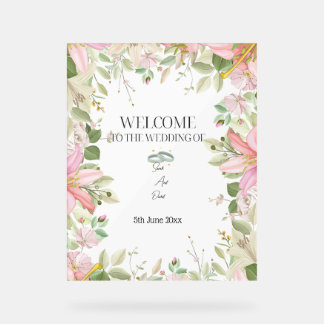 Modern Elegant Wedding  Welcome  Acrylic Sign