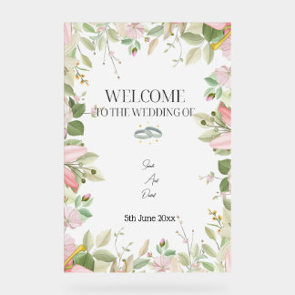 Modern Elegant Wedding  Welcome  Acrylic Sign
