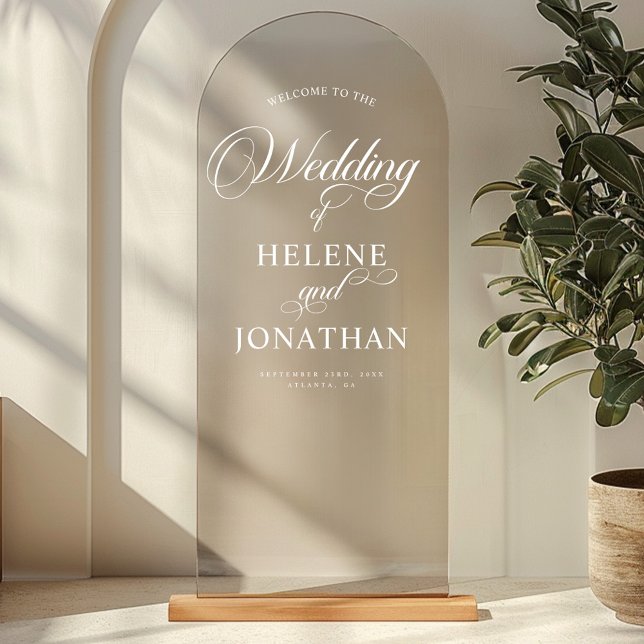 Modern Elegant Wedding Welcome Mirror (Modern Elegant Wedding Welcome Mirror Window Cling)