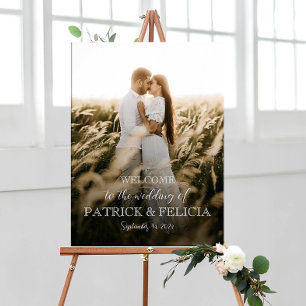 Modern elegant wedding welcome photo  poster