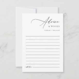 Modern Elegant Wedding Wishes And Advice Card