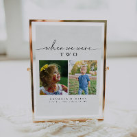 Modern Elegant When We Were Age Photo Table Number