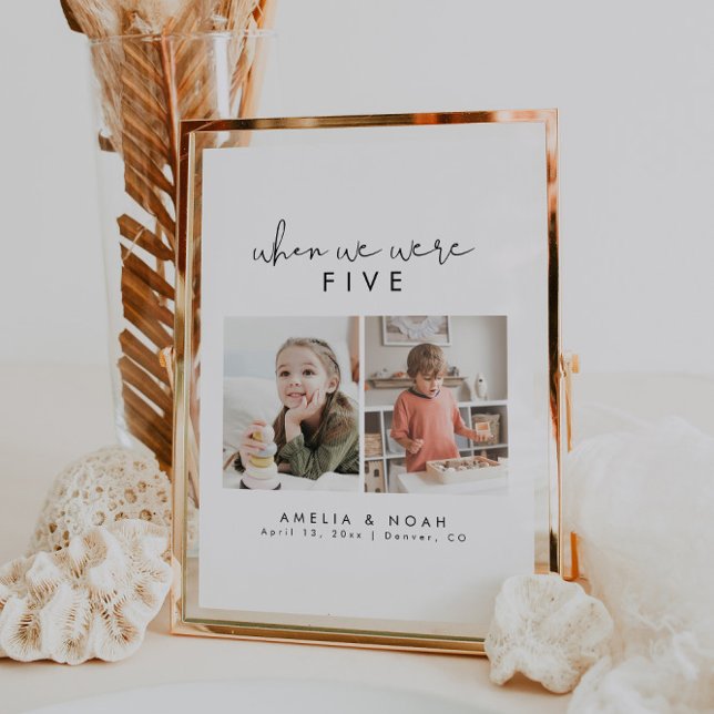 Modern Elegant When We Were Age Photo Table Number (Creator Uploaded)