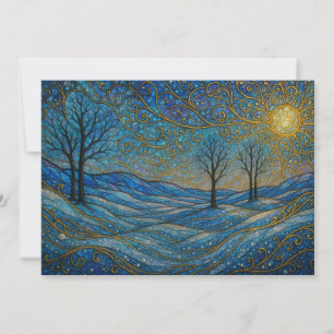 Modern Elegant Whimsical Unique Boho Holiday Card