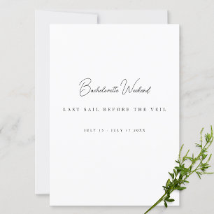 Modern & Elegant White bachelorette weekend cards