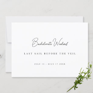 Modern & Elegant White bachelorette weekend cards