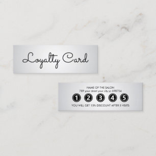 Modern Elegant White Beauty Salon Loyalty Card