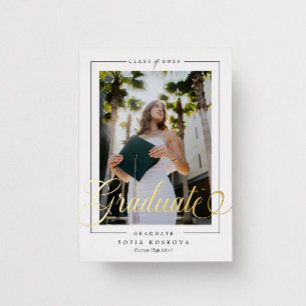 Modern Elegant White & Black Photo Graduation