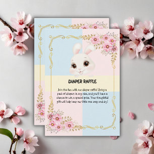 Modern Elegant White Bunny Baby Shower Enclosure Card