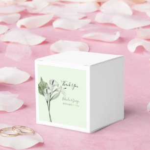 Modern Elegant White Calla Lilies Wedding  Favour Box