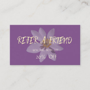 Modern Elegant White Daisy Referral Card
