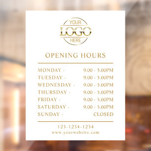 Modern Elegant White Gold Business Opening Hours