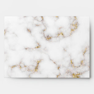 Modern Elegant White Gold Marble - Envelope