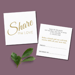 Modern Elegant White Golden Referral Car Card