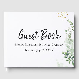 Modern Elegant White Guest Book