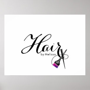 Modern Elegant White Hair Stylist Poster