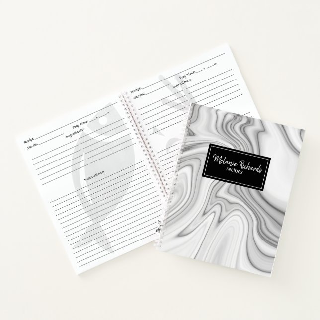 Modern Elegant White Marble Notebook (Inside)