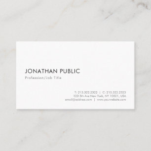 Modern Elegant White Minimalist Simple Template Business Card