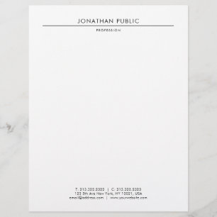 Modern Elegant White Minimalist Template Trendy Custom Letterhead