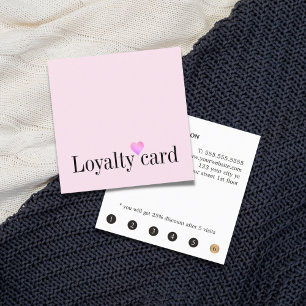 Modern Elegant White Pink Heart Beauty Loyalty Card