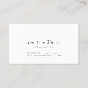 Modern Elegant White Professional Simple Template Business Card