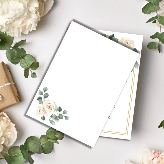 Modern Elegant White Rose Wedding Envelope (Creator Uploaded)