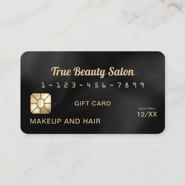Modern Elegant White Silk Credit Gift Card (Front)